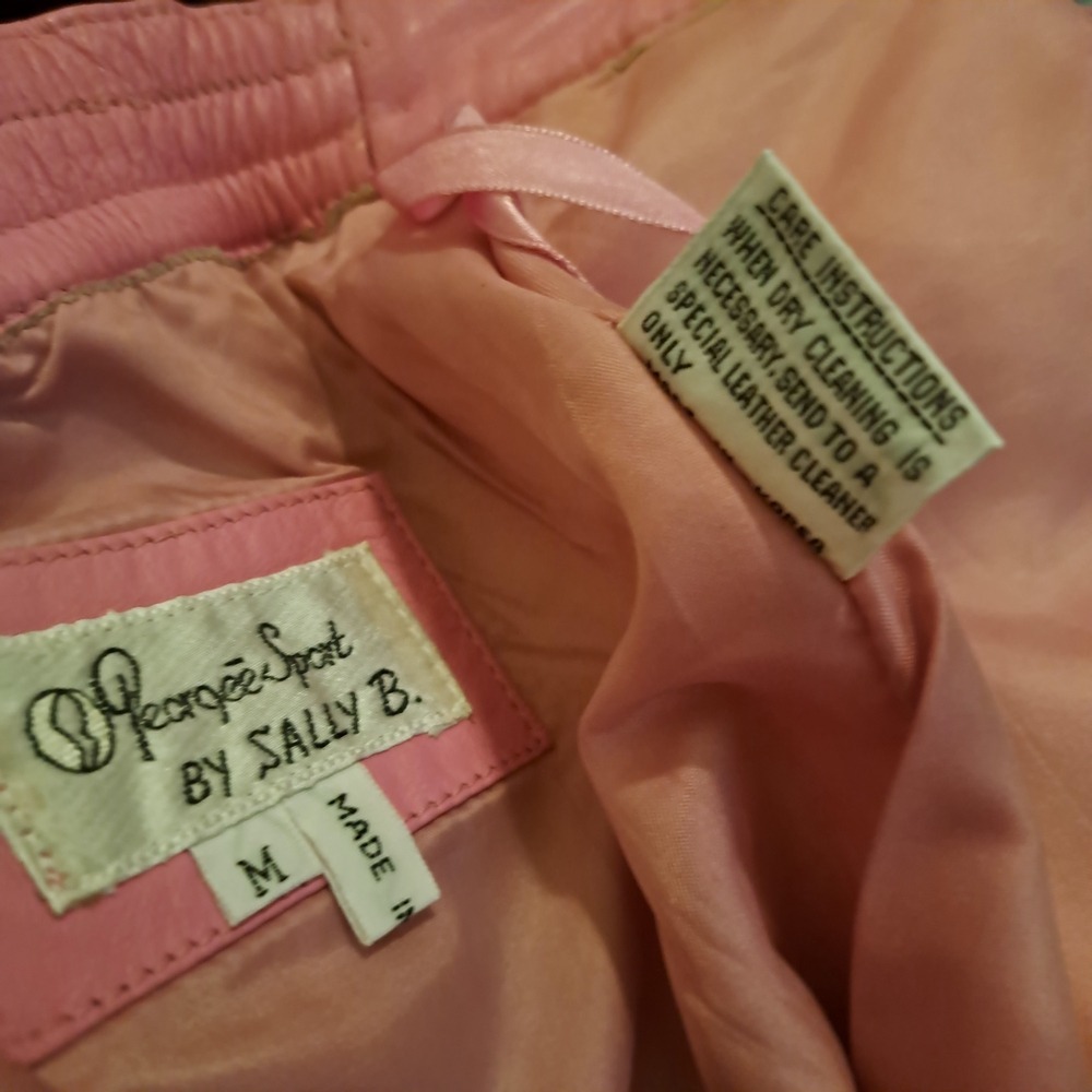 Vintage Pink Leather Pencil Skirt High Waisted‎ Midi with Pockets Waist 30" - Picture 12 of 13